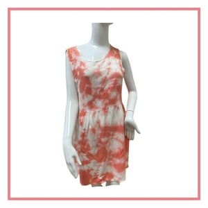 Peppermint peach and white tye die dress Size S/M